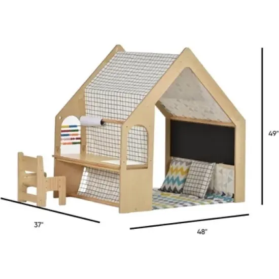 Avenlur Flair - Wooden 5 In 1 Indoor Playhouse Play Tent with Desk Table image {3}