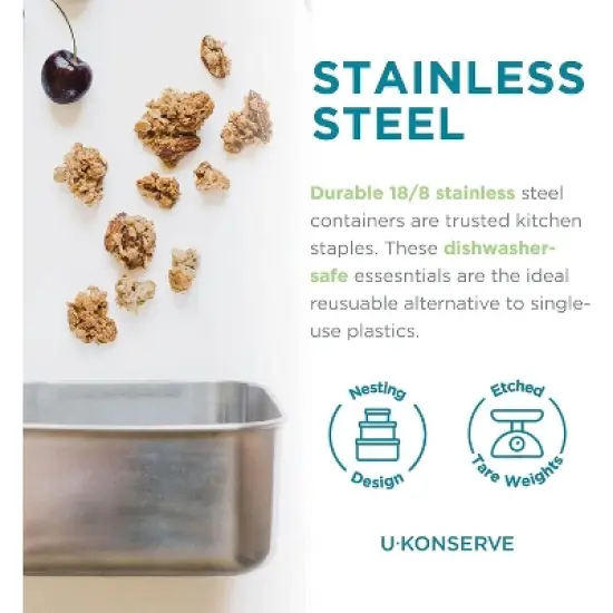 U Konserve Stainless Steel Leak Proof Food Storage Container - Rectangle image {4}
