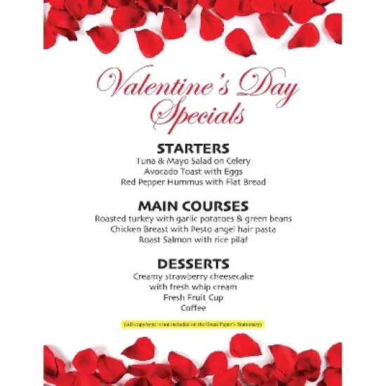 Great Papers Red Rose Petals Elegance Everyday Letterhead Multicolored 50 Sheets/Pack (2025006) image {2}