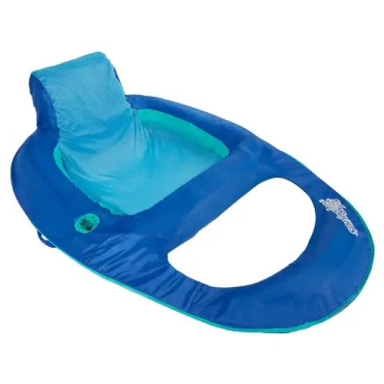 SwimWays Spring Float Recliner Swim Lounger for Pool or Lake with Hyper-Flate Valve - Blue image {5}