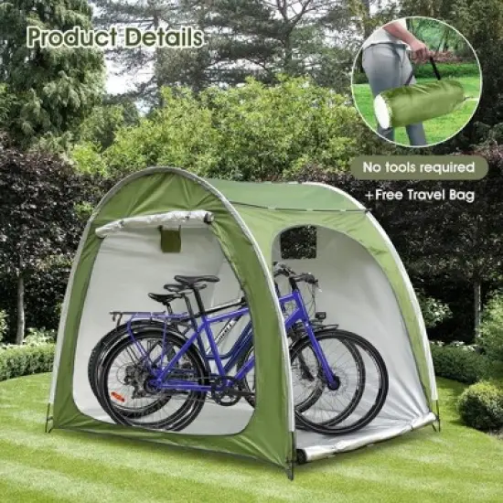 MOEPISY Nylon Portable Bike Shed Green image {4}