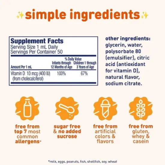 Enfamil D-Vi-Sol Infant Vitamin D Dietary Supplement Liquid Drops - 1.69oz image {2}