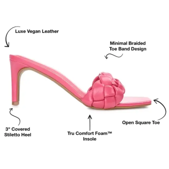 Journee Collection Womens Hattie Tru Comfort Foam Open Toe Mid Stiletto Pumps Magenta 8 image {7}