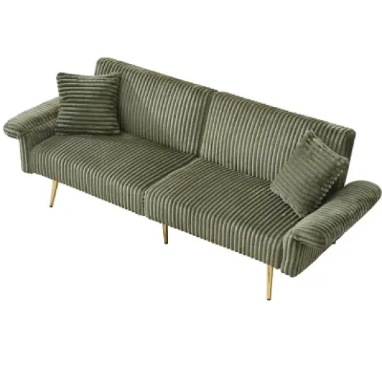 79 inch Polyester sofa bed, foldable double sofa bed with folding armrests, suitable for living rooms and small spaces image {5}