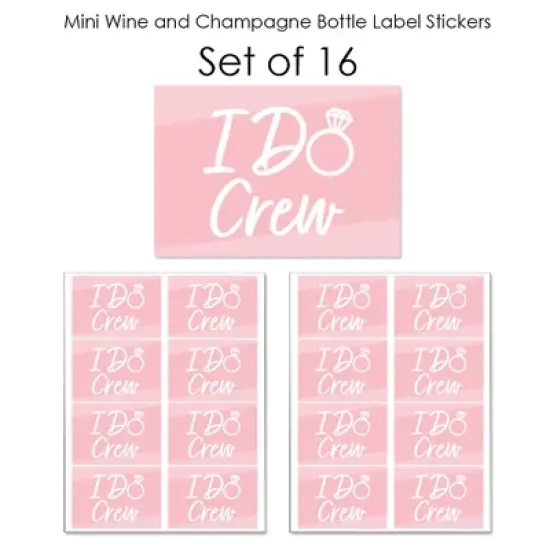 Big Dot of Happiness Pink Elegantly Simple - Mini Wine and Champagne Bottle Label Stickers - Wedding or Bridal Shower Guest Party Favor Gift 16 Ct image {4}