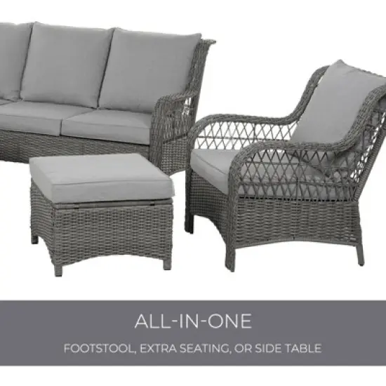 GRANDPATIO Polyethylene (PE) Wicker 5 - Person Seating Group with Cushions image {7}