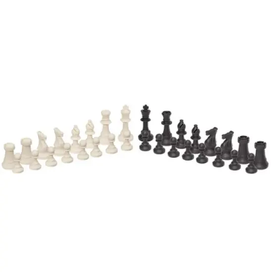WE Games Silicone Staunton Tournament Chess Pieces - Black and Cream, 3.75 inch King image {1}