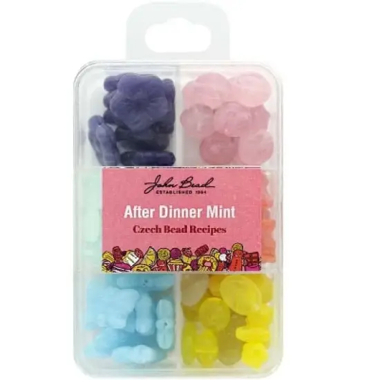John Bead Recipe Box Mixed Glass Beads After Dinner Mint, 110g image {2}