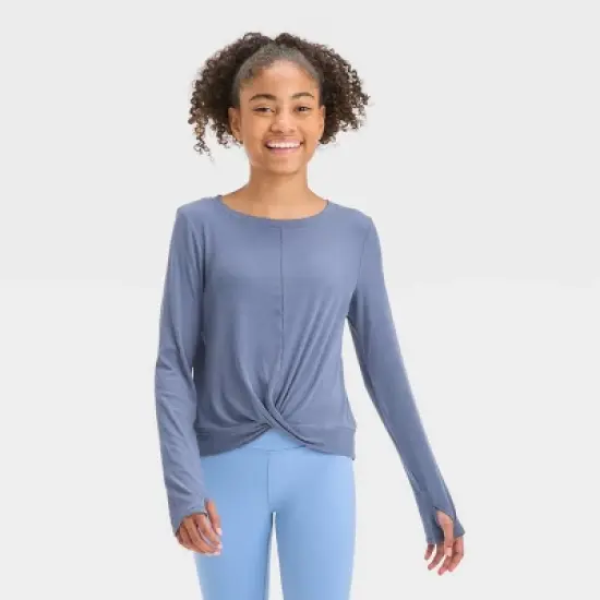 Girls' Long Sleeve Soft Rib T-Shirt - All in Motion&trade; image {5}