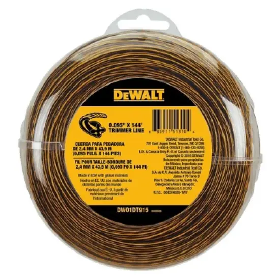 Dewalt DWO1DT915 String Trimmer Line, 144-Feet by 0.095-Inch image {4}