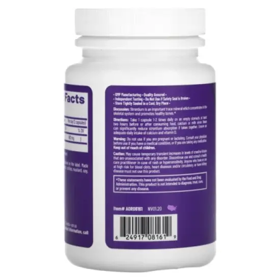 Advanced Orthomolecular Research AOR Strontium Support II, 341 mg , 60 Capsules image {2}