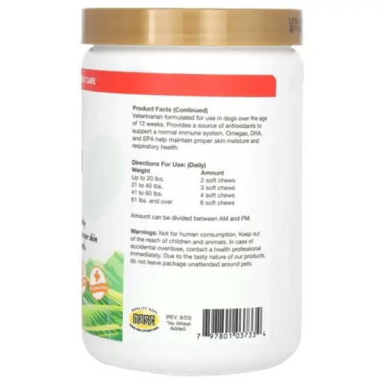 NaturVet Aller-911, Allergy Aid + Antioxidants, For Dogs, 180 Soft Chews, 13.9 oz (396 g) image {2}