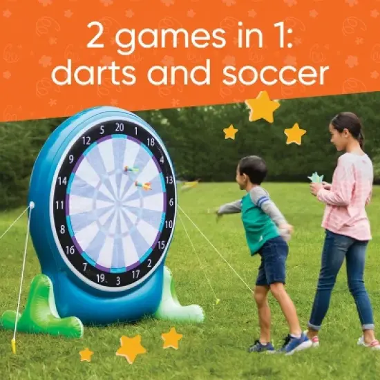 HearthSong Giant 58-Inch Inflatable 2-in-1 Darts and Soccer Game with Double-Sided Board image {1}