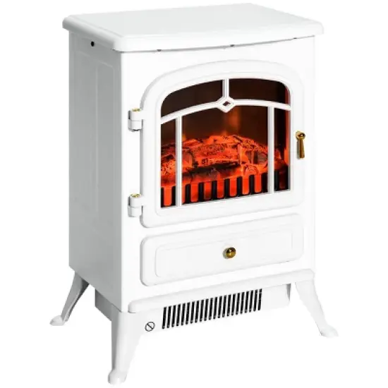 SEVOBAL Fireplace Insert Heater Mantel 3D Flame Fireplace Stove Bottom Air Outlet Fire Place Panoramic Fire Place Heater, White, 17.75"*13.25"*22.25" image {5}