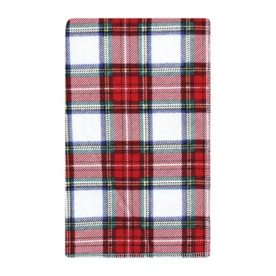 Hudson Baby Unisex Baby Cotton Flannel Burp Cloths, White Tartan, One Size image {2}