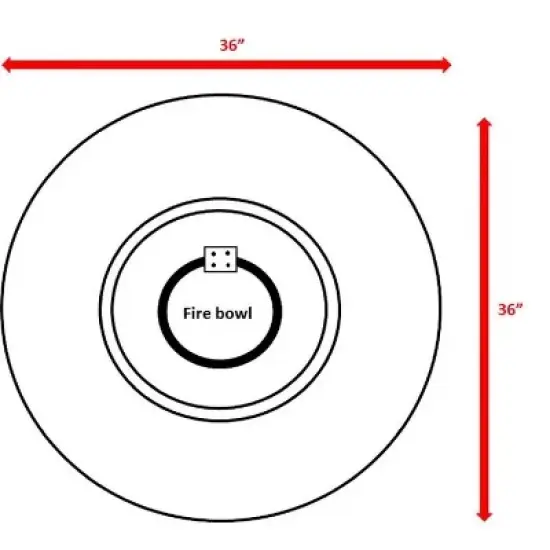 12" H Fibre Reinforced Concrete Round Outdoor Fire Pit Table with Hidden Tank Compartment image {4}