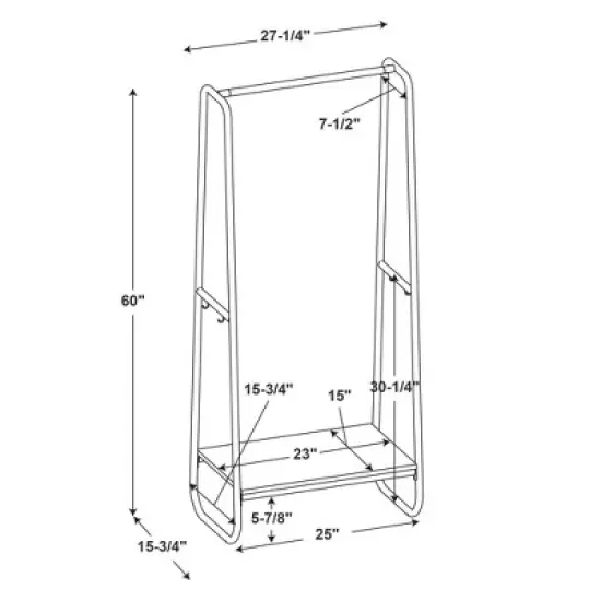 Roset Tall Coat Rack Pewter - Linon image {7}