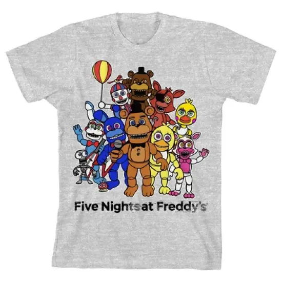 Five Nights At Freddy's Full Cast Boy's Heather Grey T-shirt image {5}