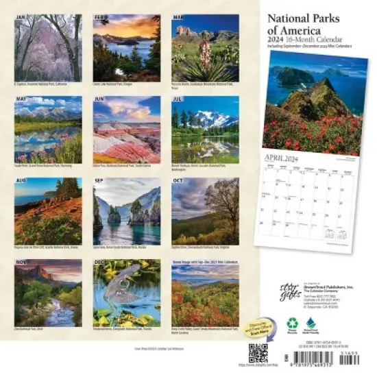 StarGifts 2024 Wall Calendar 12"x12" National Parks of America image {1}