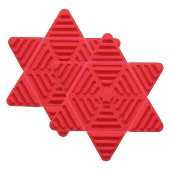 Unique Bargains Hexagon Star Heat Resistant Silicone Trivet Mat for Pots Coasters 2 Pcs image {4}