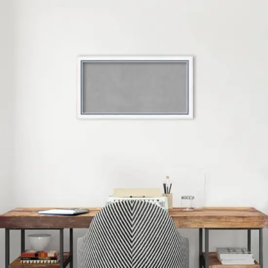 26"x14" Morgan Framed Magnetic Board White/Blue - Amanti Art image {4}