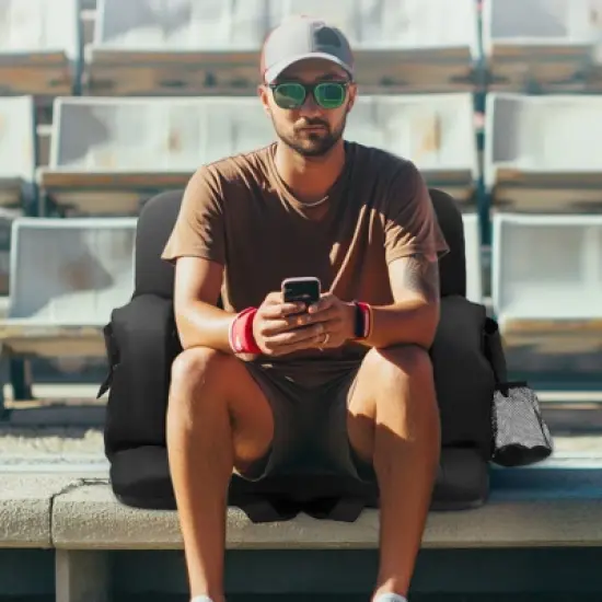 VEVOR Double Heated Stadium Seat with Back Support, 3 Level Heating Wide Bleacher Seat, Folding Portable Padded Reclining Chair image {1}