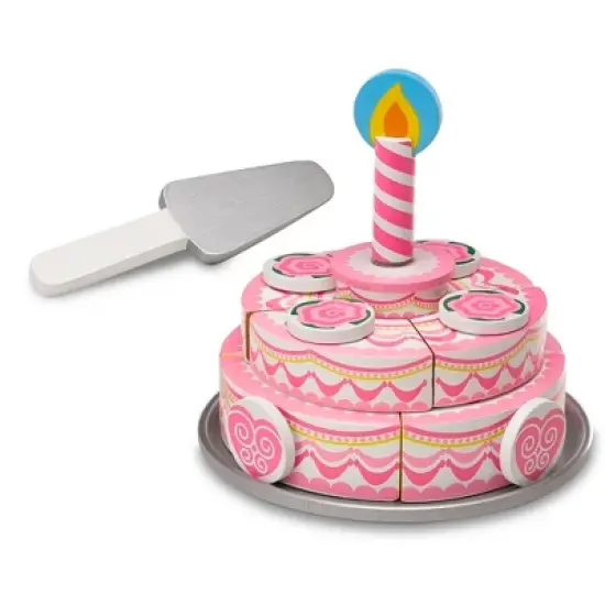 Melissa & Doug Triple-Layer Party Cake Wooden Play Food Set image {5}