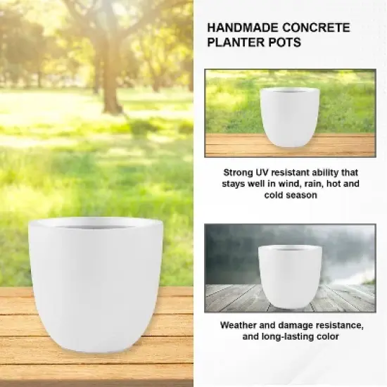 Rosemead Home & Garden, Inc. Concrete Outdoor Planter Pot White 18"x18" image {5}