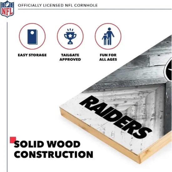 NFL Las Vegas Raiders 2'x4' Wood Cornhole Set image {1}