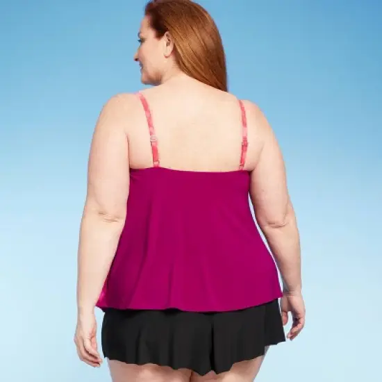 Women's UPF 50 V-Neck Angled Tankini Top - Aqua Green&reg; image {1}