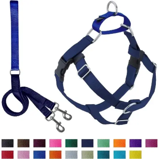 2 Hounds Design Freedom No-Pull Dog Harness with Leash, Large, 1-Inch Wide, Navy image {3}