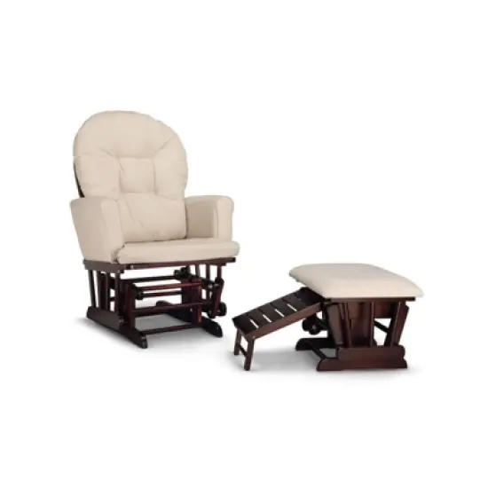 Graco Parker Semi-Upholstered Glider and Nursing Ottoman - Espresso/Beige image {2}