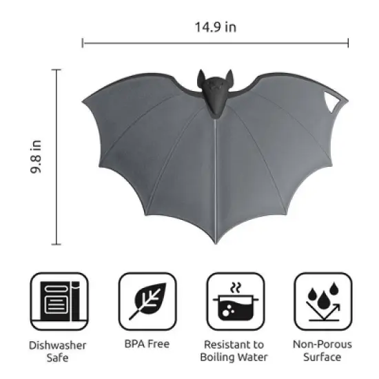 Ototo Batty Foldable Plastic Cutting Board Gray image {4}