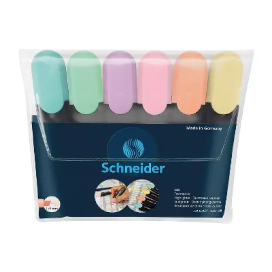 Schneider Job Highlighters Chisel Tip Assorted Pastel Colors 6 Per Pack 3 Packs (PSY115097-3) image {1}