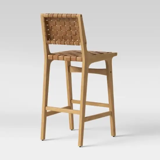 Ceylon Woven and Wood Barstool - Threshold&trade; image {3}