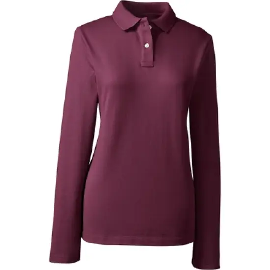 Lands' End School Uniform Women's Long Sleeve Feminine Fit Mesh Polo Shirt image {13}