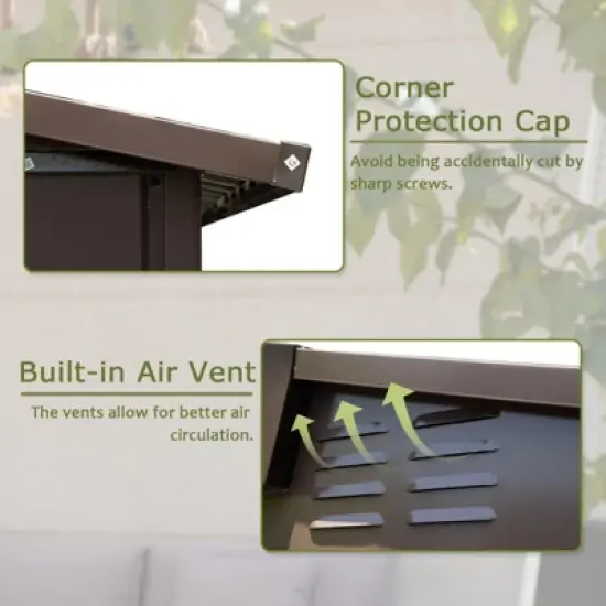 Syemin Deck Boxes Durable, Horizontal Compact Storage Shed for Garden, Backyard, Patio, Closet Deck Box, Brown, 75.2"*47.44"*71.85" image {2}