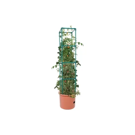 Hydrofarm GCTB Tomato Barrel Pot Garden Planting System and 4 Foot Trellis Tower image {1}