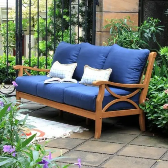 Abbington Teak Patio Sofa with Cushion - Cambridge Casual image {5}