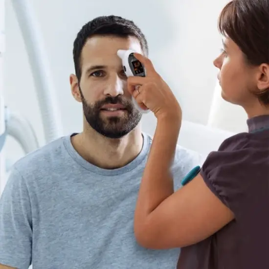 Mobi Ultra Pulse Talking Ear, Forehead Digital Thermometer with Pulse Rate, Diagnostic Fever Indicator and Memory Log image {4}