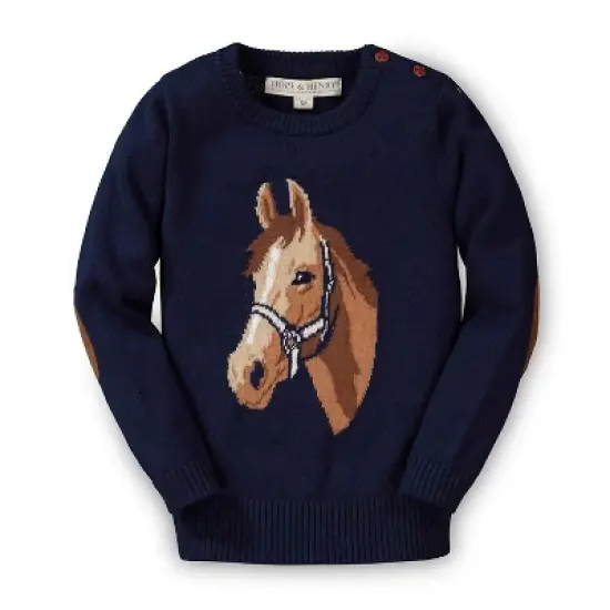 Hope & Henry Girls' Horse Intarsia Pullover Sweater, Infant image {7}