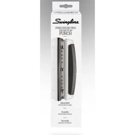 Swingline Precision Pro Punch: Metal 3-Hole Puncher for Binder, Non-Powered Desk Tool, Black, 1 Year Warranty image {8}
