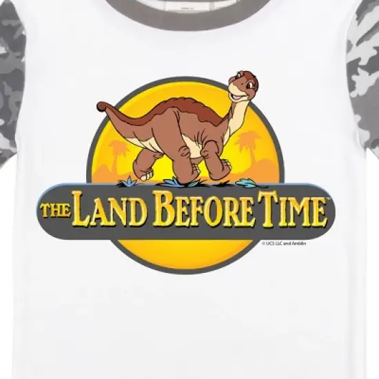 The Land Before Time Littlefoot Youth Short Sleeve Pajama Set With Camo Design image {3}