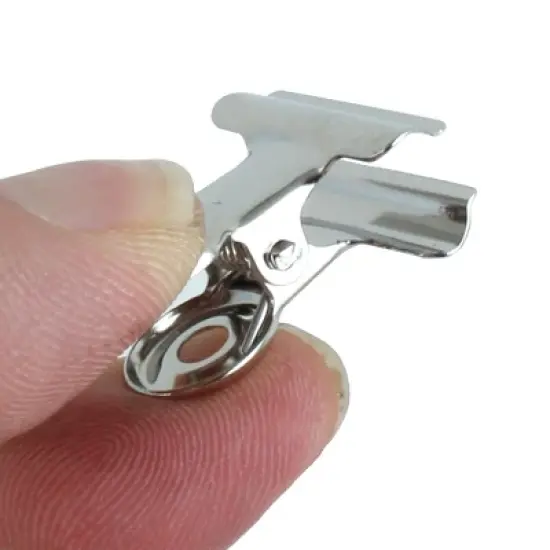 Unique Bargains Silver Tone 12 PCS Metal Office Paper Binder Clips 20mm image {2}