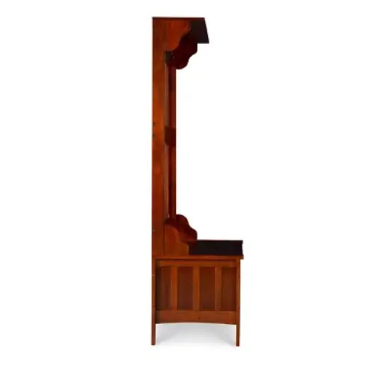 Misson Hall Tree with Storage Bench Walnut - Linon image {5}