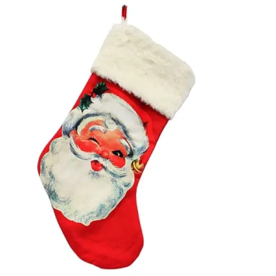 Christmas 19.0 Inch Santa Claus Stocking , Vintage-Looking (1PC) image {3}