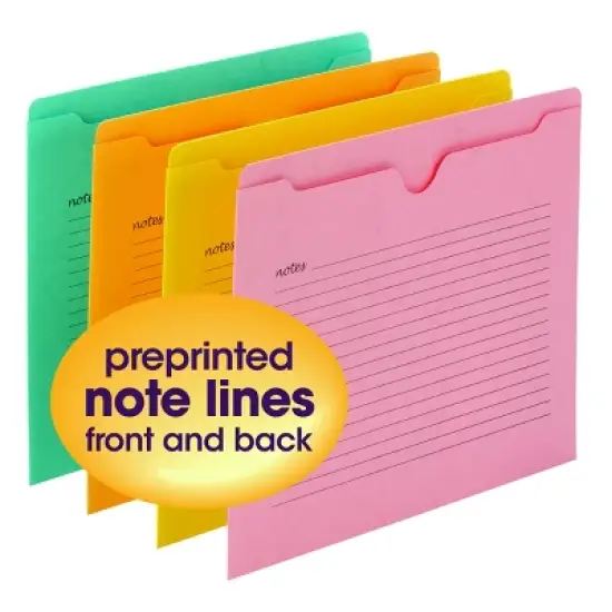 Smead Notes File Jacket, Letter Size, Assorted Colors, 12 per Pack (75616) image {6}