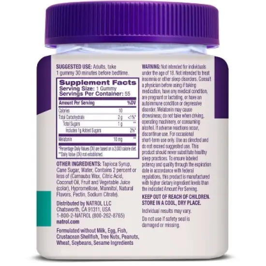 Natrol 10mg Melatonin Time Release Gummies - 55ct image {8}