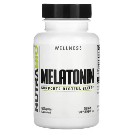 NutraBio Melatonin, 120 Capsules (3 mg per Capsule) image {4}
