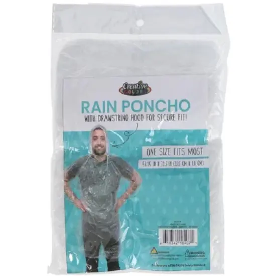 CTM  Clear Rain Pullover with Drawstring Hood image {4}